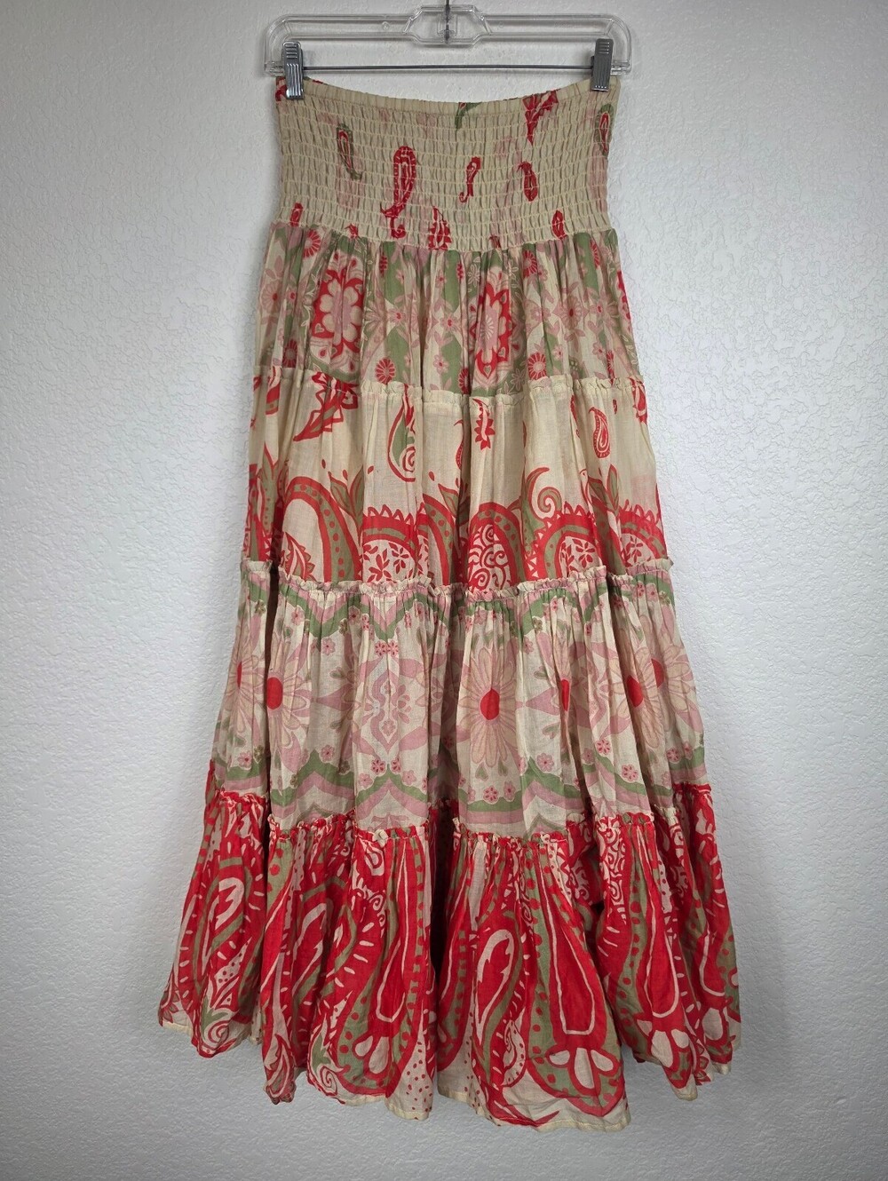 Free People Floral Tiered Maxi Skirt XS